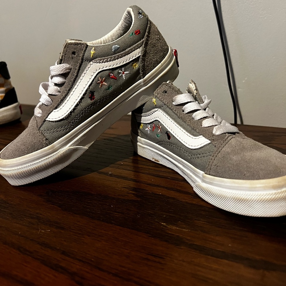 Vans. Little girls size 12.5. Gently worn condition. Gray in color.